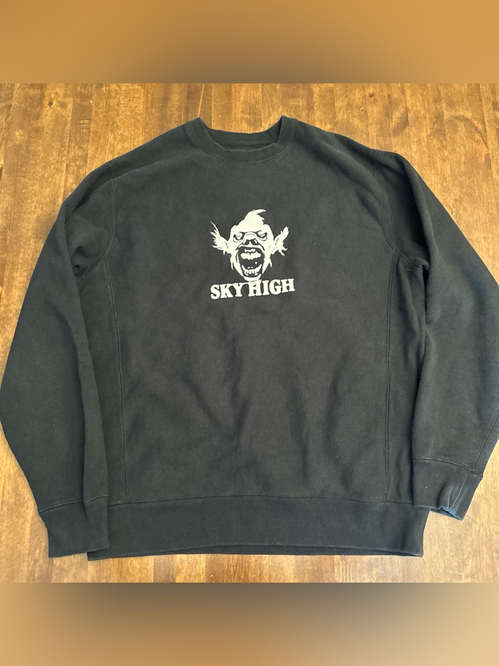 Sky High Screamer Sweatshirt Heavyweight Crewneck Black Skater Grunge Punk Large